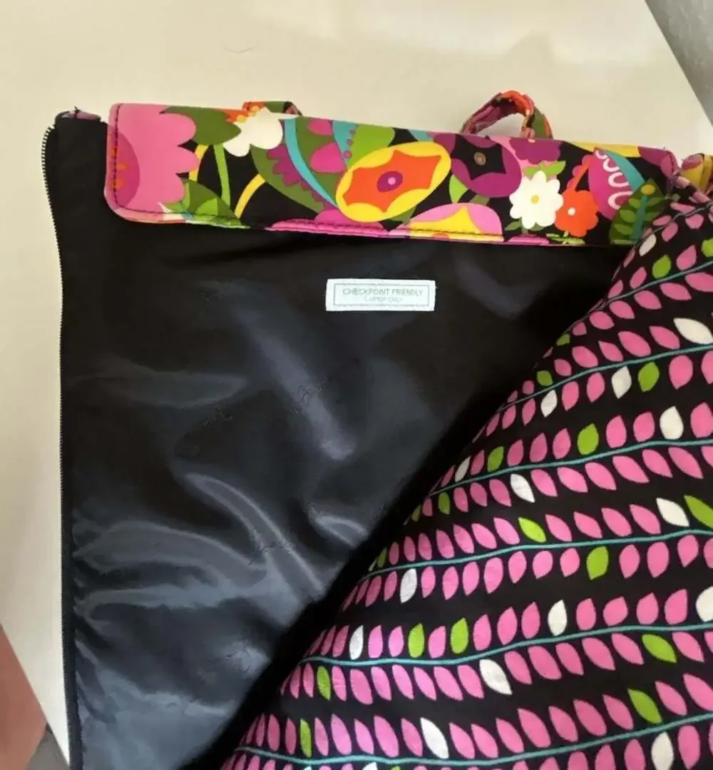 Vera Bradley Quilted Va Va Bloom Pattern Laptop Tote Bag